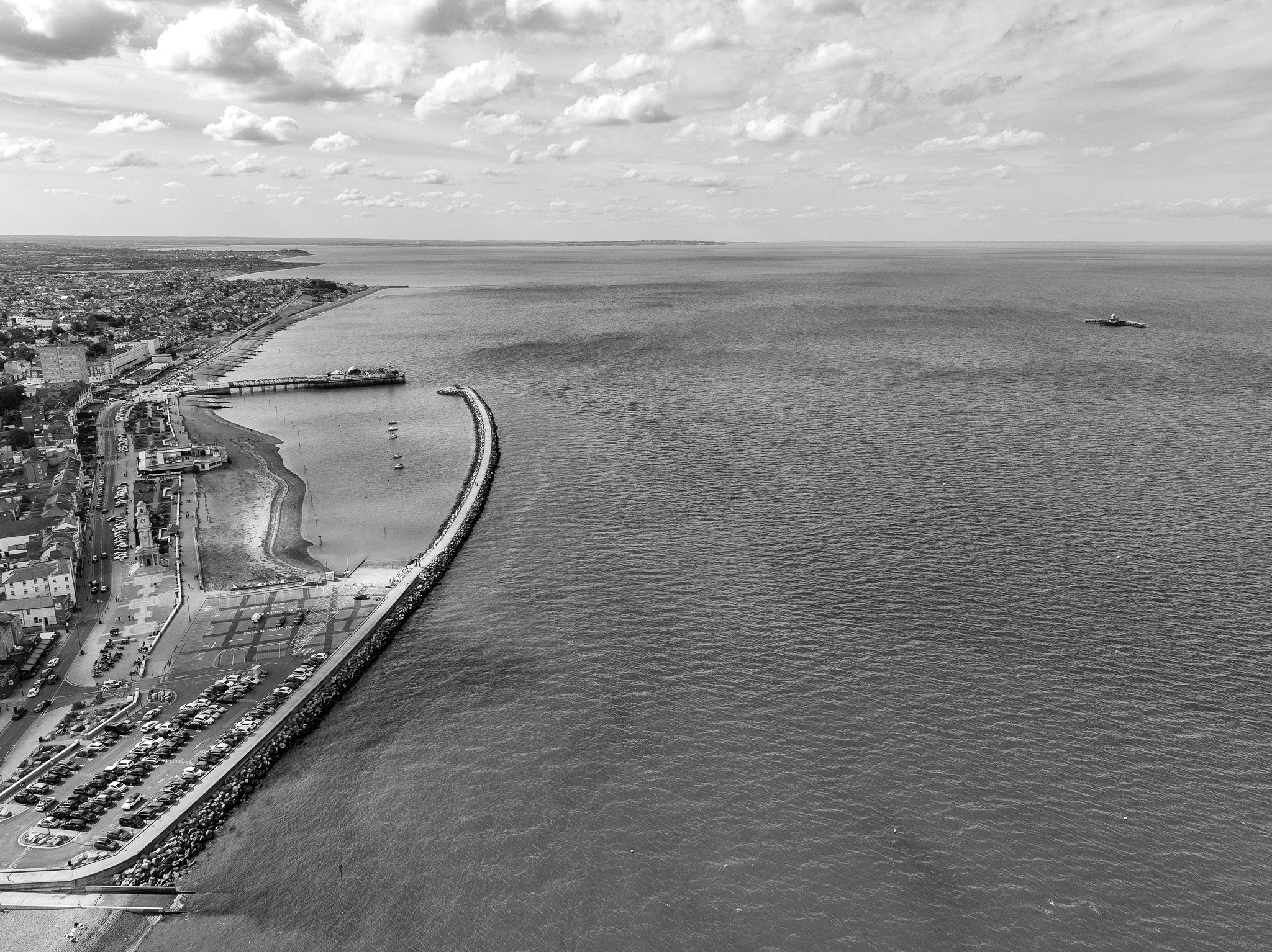 Herne bay black and white canvas
