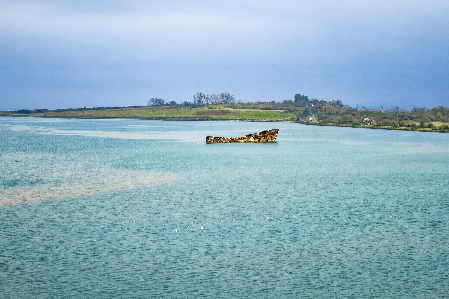Lonely wreck on the River Canvas print